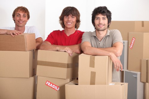 Packing boxes and furniture for a local house move in Ham