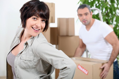 Careful loading of boxes and furniture for a move in Ham