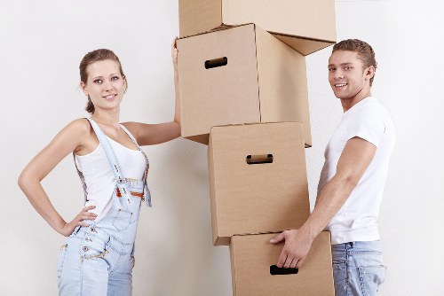Boxes and organised unpacking setup in a Ham home or office